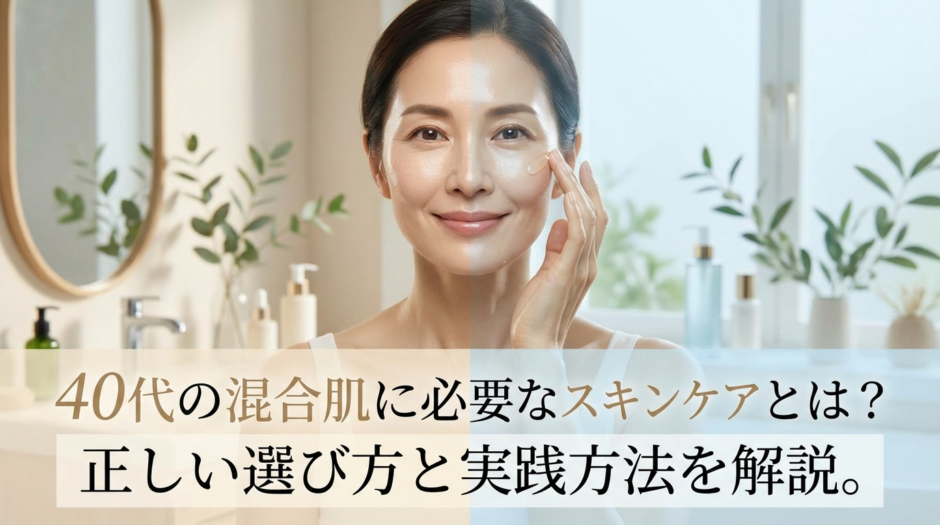 40代の混合肌に必要なスキンケアとは？正しい選び方と実践方法を解説。