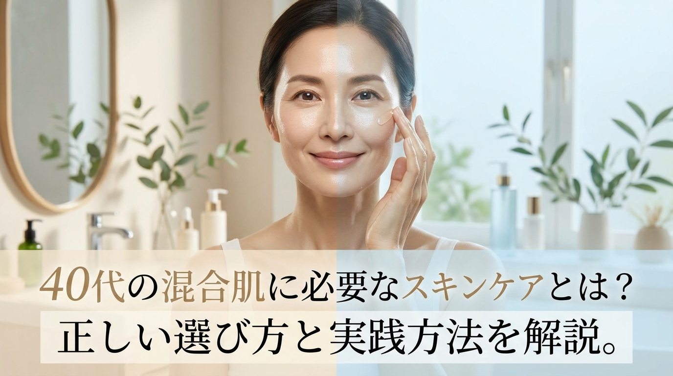 40代の混合肌に必要なスキンケアとは？正しい選び方と実践方法を解説。
